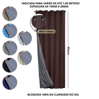 Cortina blackout pvc veda 100% a luz do sol 1 folha só 1,00M X 1,30M para varao em Oferta na Shopee