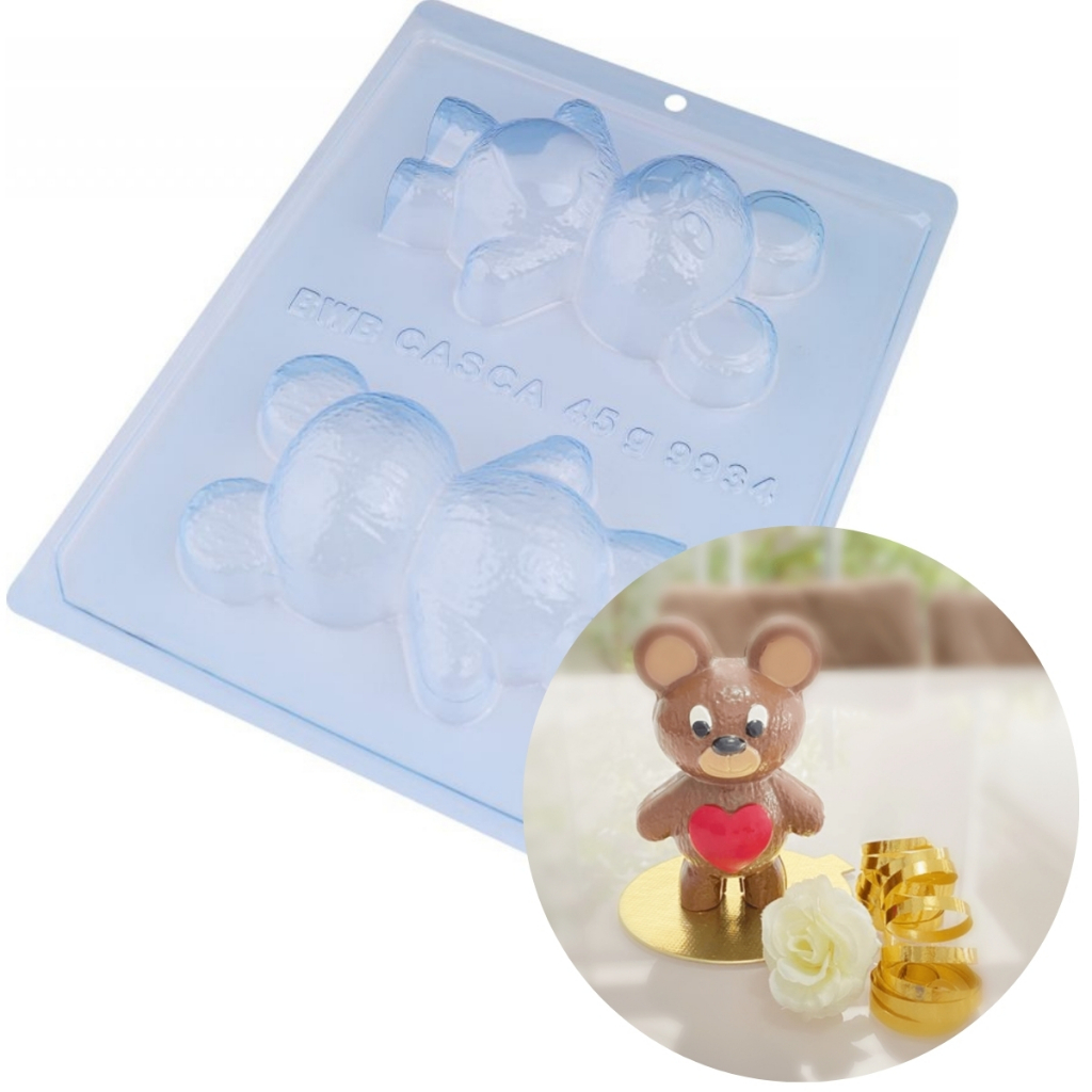 Forma Especial Com Silicone Urso Médio Coração 9934 BWB em Oferta na Shopee