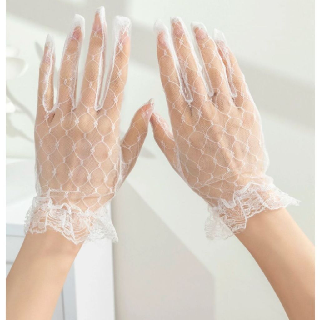 Luva De Renda Noiva curta Casamento Fantasia Branca Tulê L3 em Oferta na Shopee