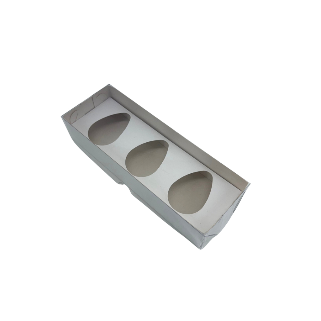 20 Caixas P/ Ovo De Colher Trio De 50g - Com Tampa Em Acetato