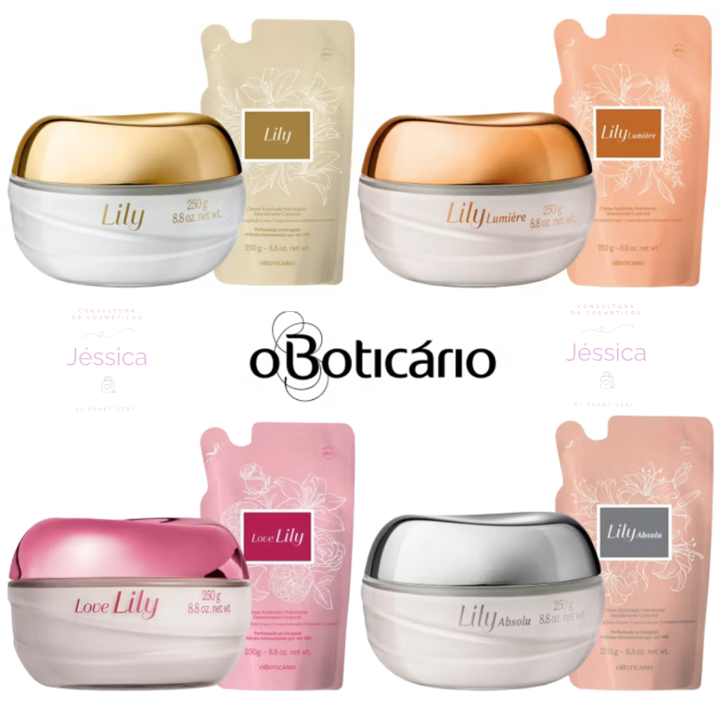 Hidratante Acetinado Lily 250ml Original Oboticário em Oferta na Shopee