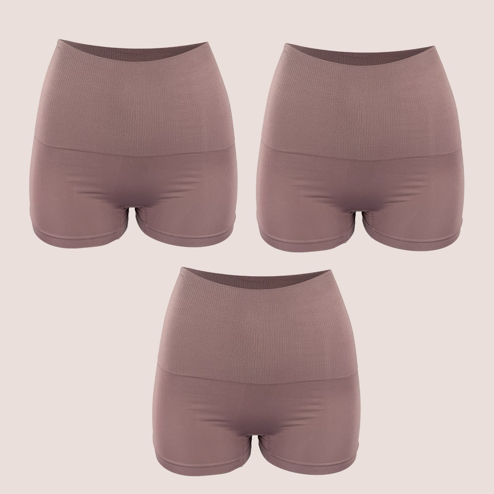 Combo 3 Calcinhas Zee Rucci Boxer Modeladora Cós Canelado Compressão Média Sem Costura Reduz Cintura e Valoriza Curvas