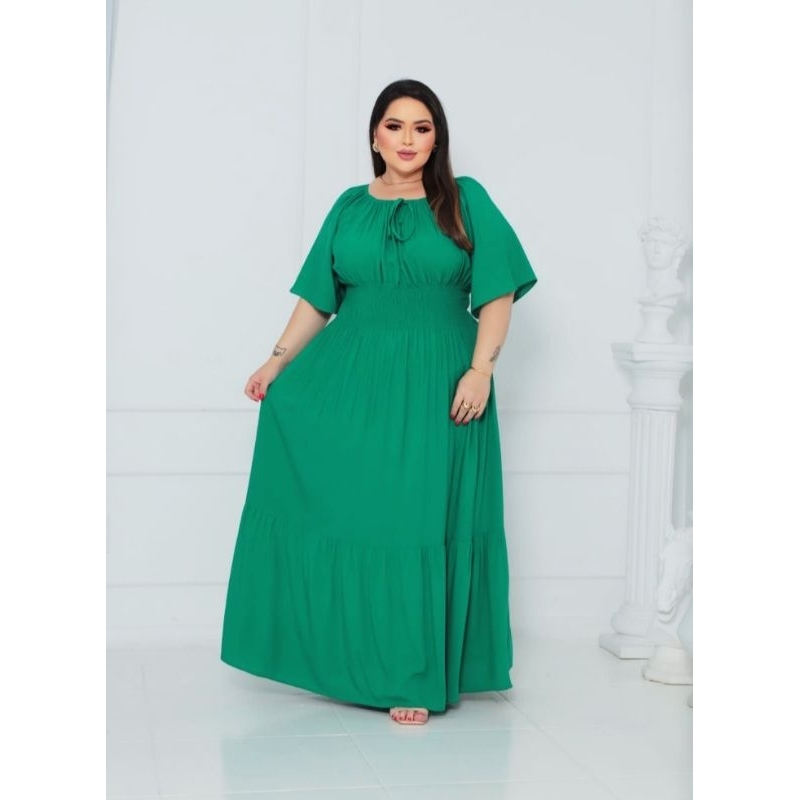 Vestido Elegante longo Plus Size, do GG ao G6, moda evangélica Virtuosas
