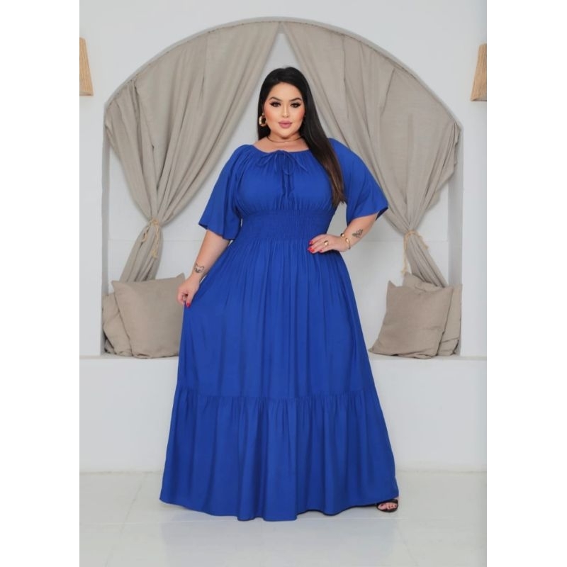 Vestido Elegante longo Plus Size, do GG ao G6, moda evangélica Virtuosas