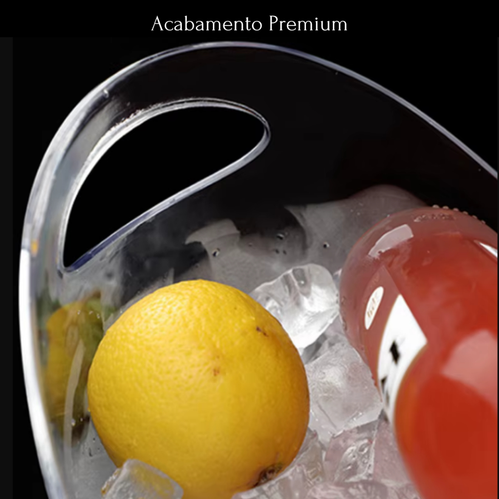 Balde Champanheira Baladeira Grande Em Acrilico Para Bebidas Gelo Combo 8,7Litros