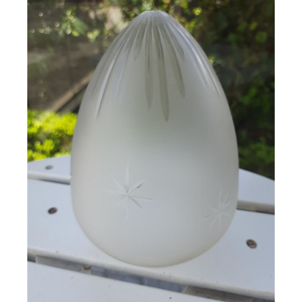 Cúpula antiga em cristal lapidado para abajur antigo luminária antiga ou lustre antigo 21cm x 14cm