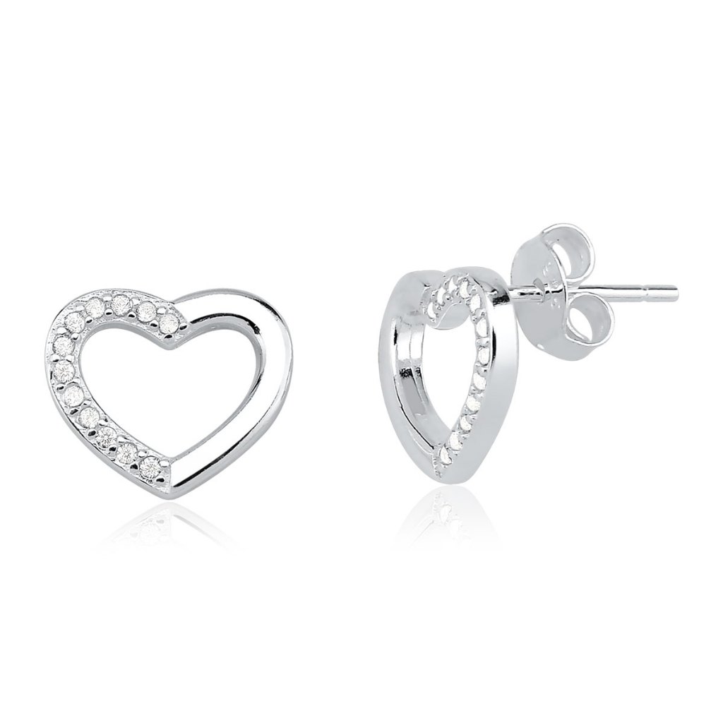 Brinco Feminino Coração com Zircônia - Prata 925 Aqua Joias em Oferta na Shopee