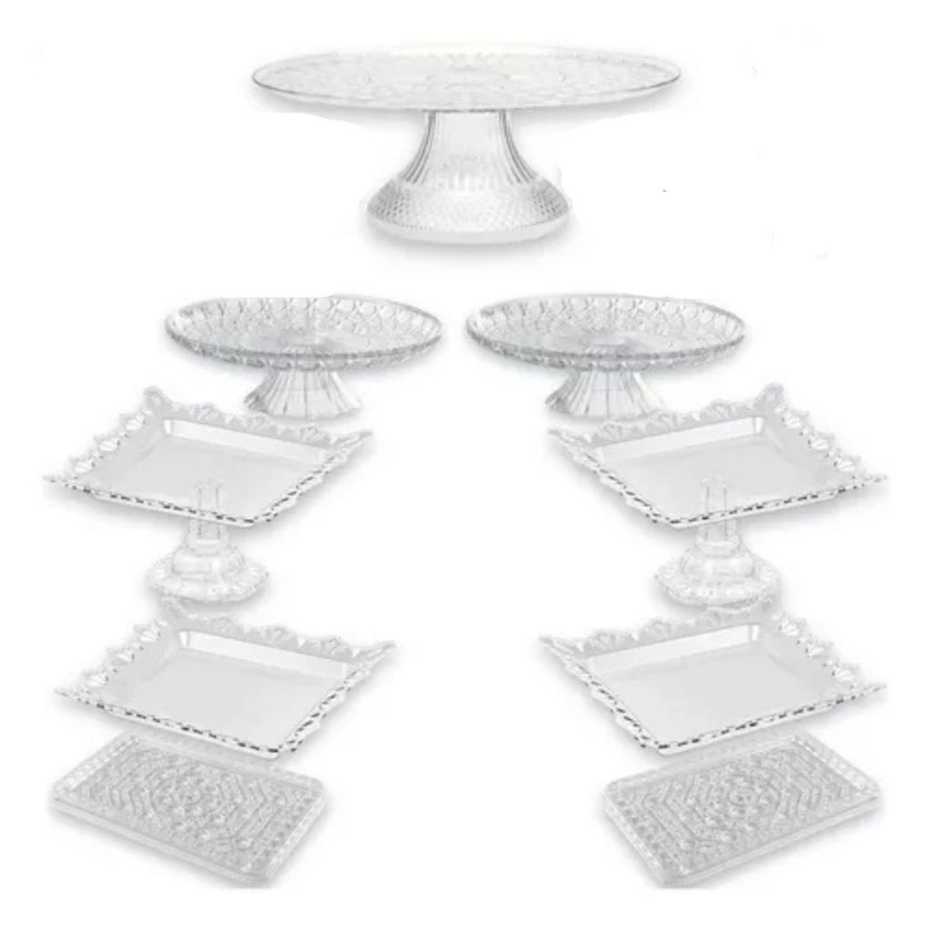 Kit - Mega Master 3 Boleira + 6 Bandeja  (9 Pçs ) - Festa - Decoração  PROMOÇÃO