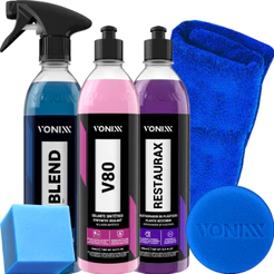 Kit Cera Blend Spray + V80 Selante Sintético + Restaurax Revitalizador Plásticos