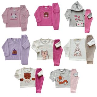 Kit 6 peças inverno, 3 Conjuntos menina Soft Infantil Bebe Roupa Frio P Ao G e 1 ao 3 anos em Oferta na Shopee