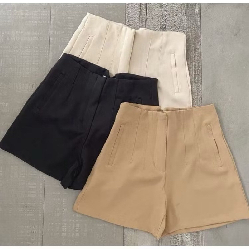 short modelo alfaiataria cintura alta feminino elegante versátil e confortável