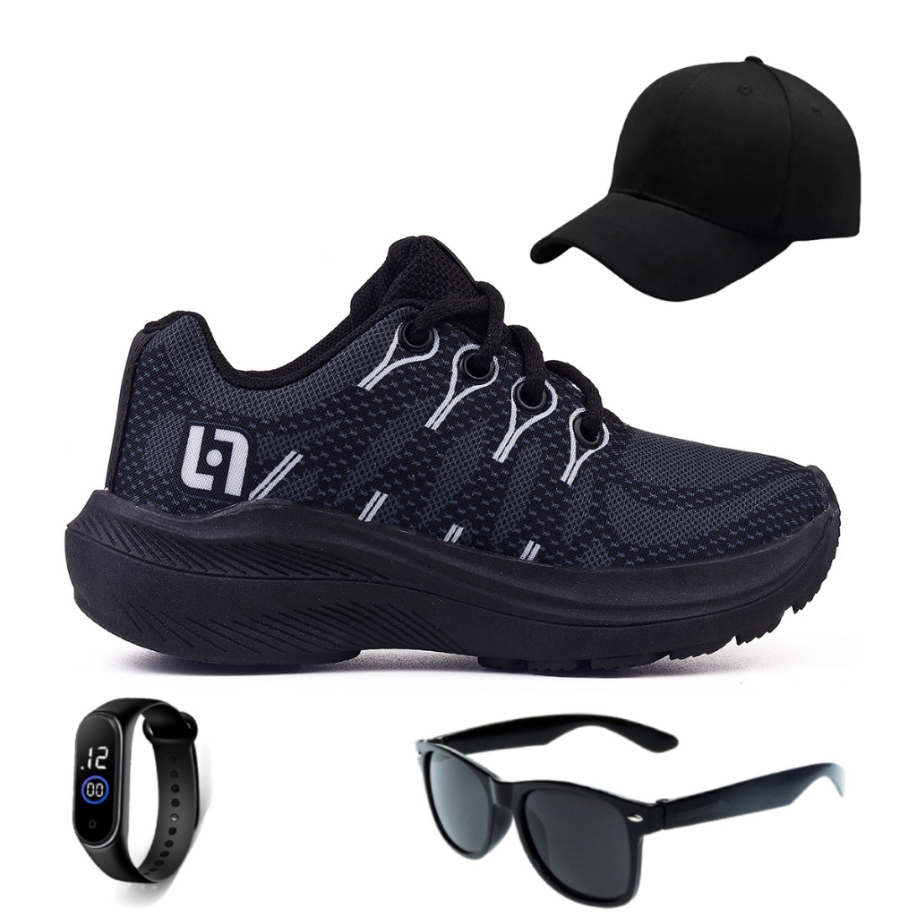 Kit Tenis Infantil Escolar Light + Bone + Oculos E Relogio Promoção em Oferta na Shopee