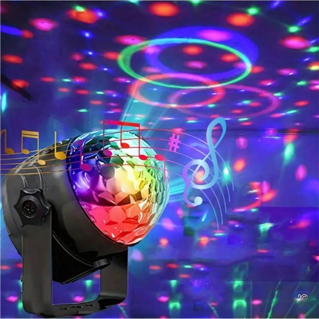 Mini Projetor Led Colorido Responsivo a Som Globo De Luz Iluminação Perfeita Festas Baladas