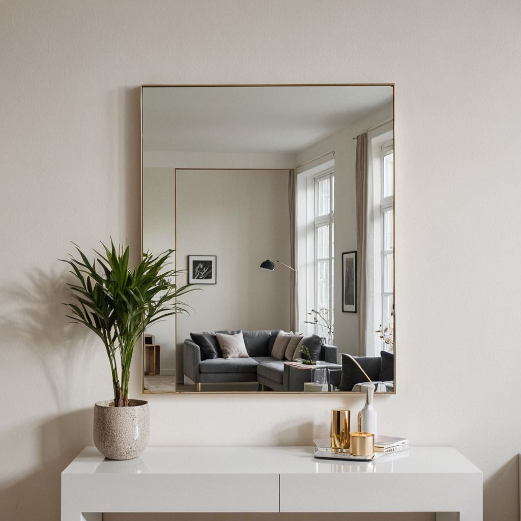 Espelho Guardian Decorativo 70 x 50 Vidro Lapidado - 4mm Espessura Elegância Classico Reflexo de Qualidade