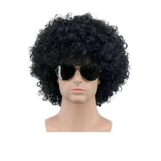 Peruca Black Power Cacheada Preta Ondulado Fantasia Carnaval P/ Festa Tematica Cosplay em Oferta na Shopee