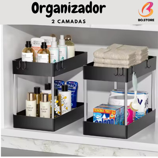 1/2/3Organizador Suporte Prateleira em Plástico Multiuso 2 andares  Banheiro Cozinha e Armário em Oferta na Shopee