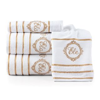 Jogo Toalha Banho Bordada Ele E Ela 4pçs 100% algodão Premium Fios Dourados Casal Presente Casamento Noivos Banheiro em Oferta na Shopee