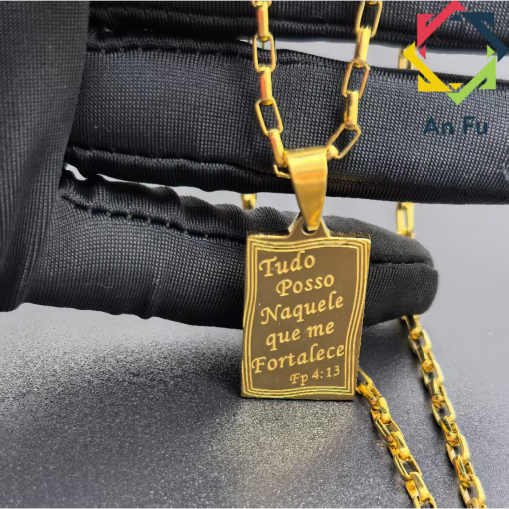 Joia Masculina: Colar com Pingente de Bala em Aço Inoxidável em Oferta na Shopee