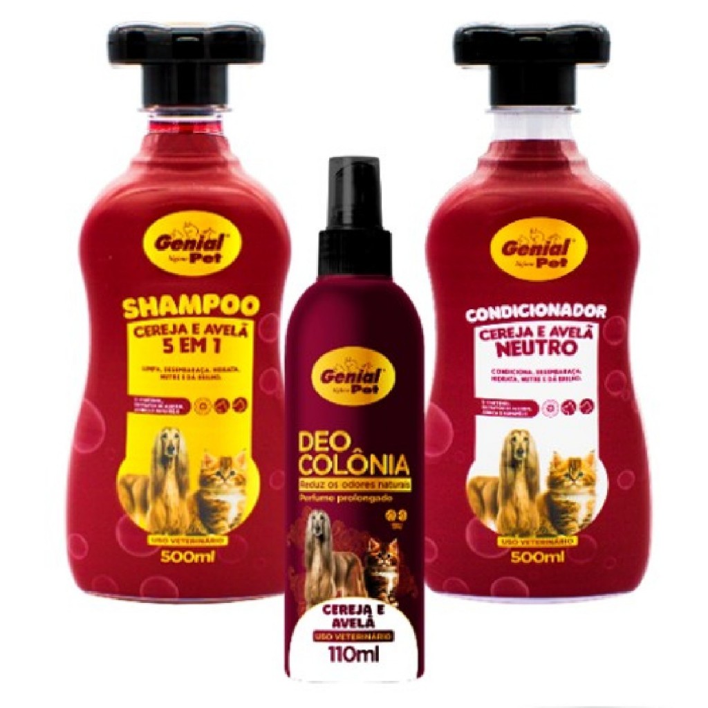 Kit Banho e Tosa Shampoo Condicionador Perfume Cereja e Avelã - Para Cachorro e Gato Pet Shop em Oferta na Shopee