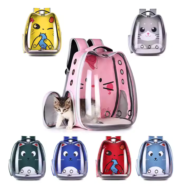 Mochila Transporte Animais Passeio Visor Panorâmico 360 Graus Gatos Passáros Suporta Pet Até 7Kgs