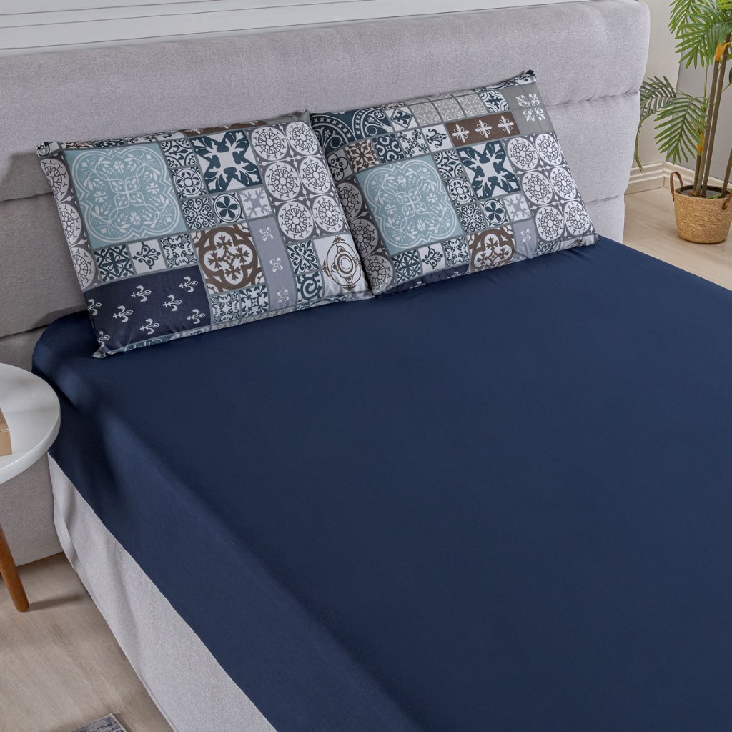 Jogo Lençol Queen Percal 400 Fios 3 Pçs Macio E Toque Suave