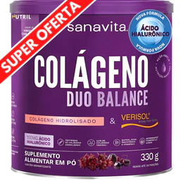 Colágeno Duo Balance Sanavita ( Hidrolisado + Verisol e Ácido Hialurônico ) - Pele e corpo