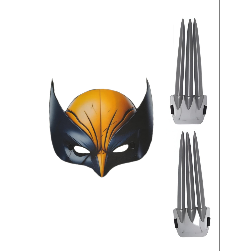Kit Máscara 3d E.v.a Do Wolverine E Duas Garras Envio Já !