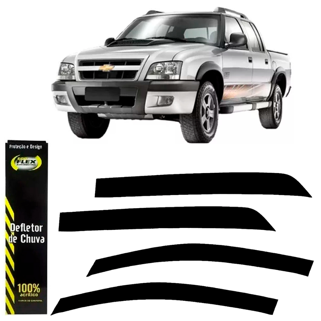 Calha De Chuva Defletor S10 S-10 Cab. Dupla 96/11 4 Portas em Oferta na Shopee