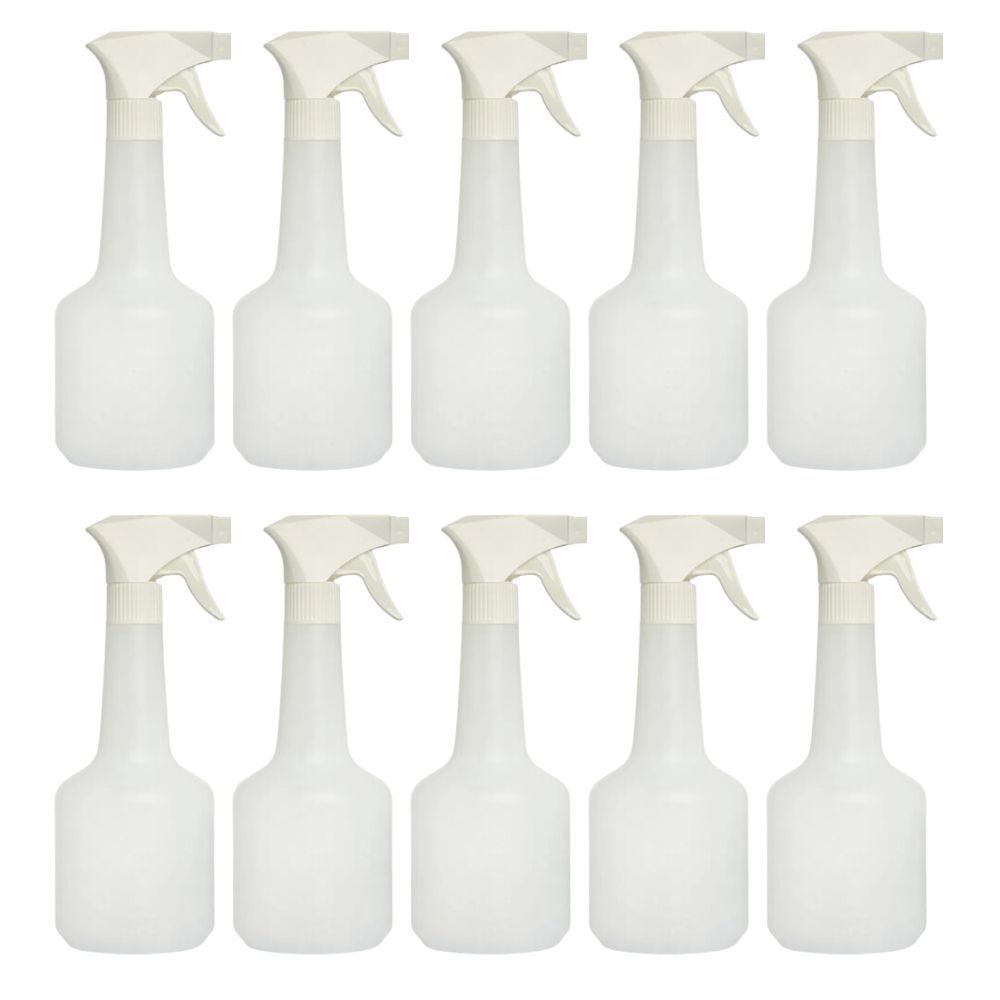 Kit 10 Borrifador 500ml Com Gatilho Pulverizador Branco Com Gatilho Spray Para Todo Tipo de Liquido