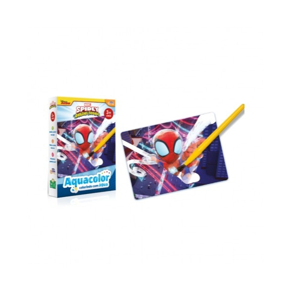 Livro de Pintar com Água Aquacolor Spidey & Seus Amigos Espetaculares - Toyster 8065 - Mom & Baby