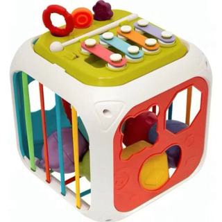 Cubo De Atividades 7 Em 1 Brinquedo Infantil Cubo de atividade educativa Cordões Didático Sensorial