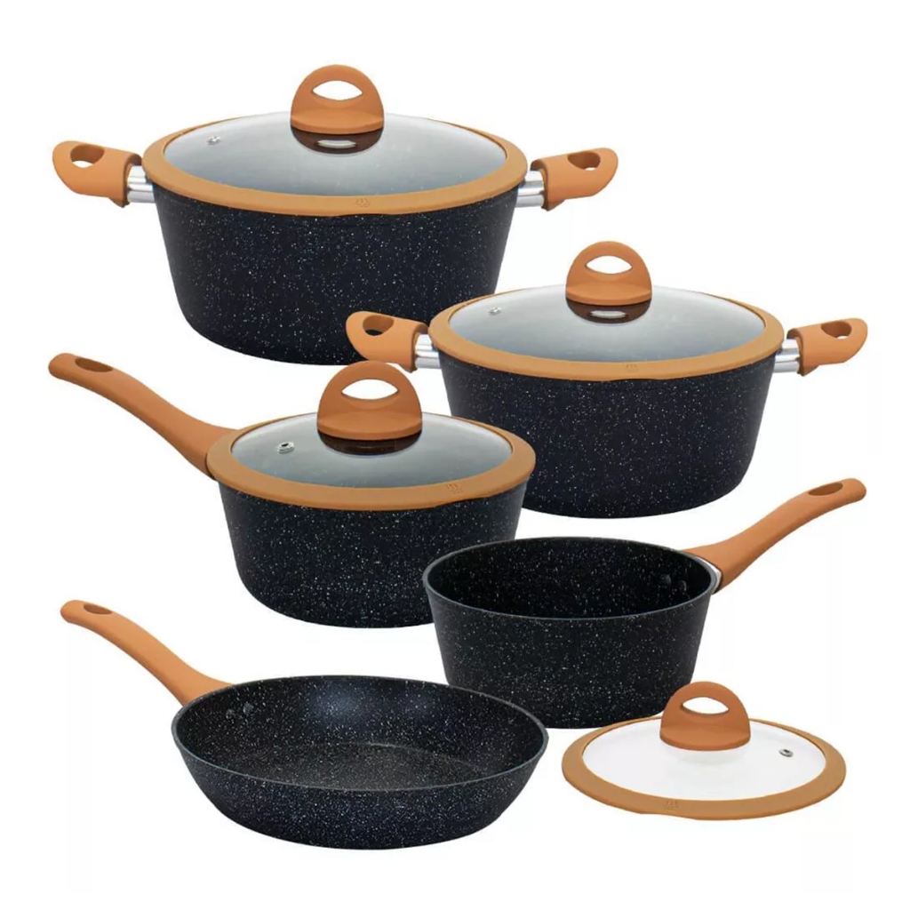 Conjunto De Panelas Revestimento Cerâmica Viena Preto 5 Peças - Casambiente em Oferta na Shopee