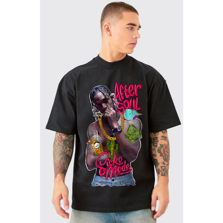 🔥 Camiseta AfterSoul Travis Scott | Streetwear | Oversized | 100% algodão | Plus Size Disponível!