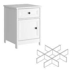 Mesa de Cabeceira Ditália 1Gv 1Pt com divisor DM-114 Branco