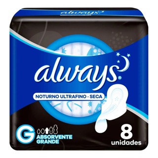 Absorvente Always ultra Noturno com abas 8 unidades em Oferta na Shopee