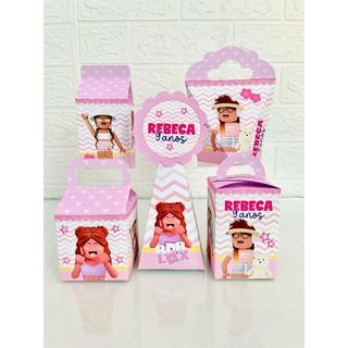 Caixas Personalizadas Roblox menina, kit festa Roblox menina, lembrancinha Roblox menina (Pegue e monte)