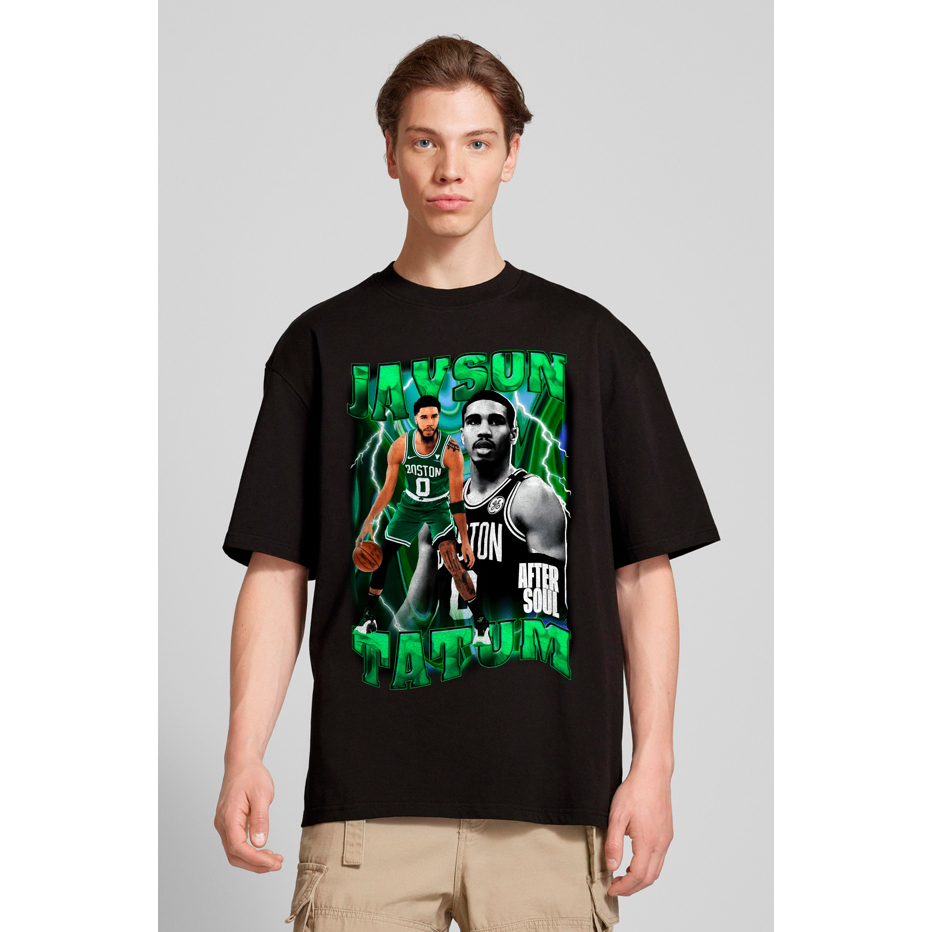 Camiseta AfterSoul 100% Algodão, Oversized, NBA, Jayson Tatum e Boston Celtics no Streetwear! 🏀🔥