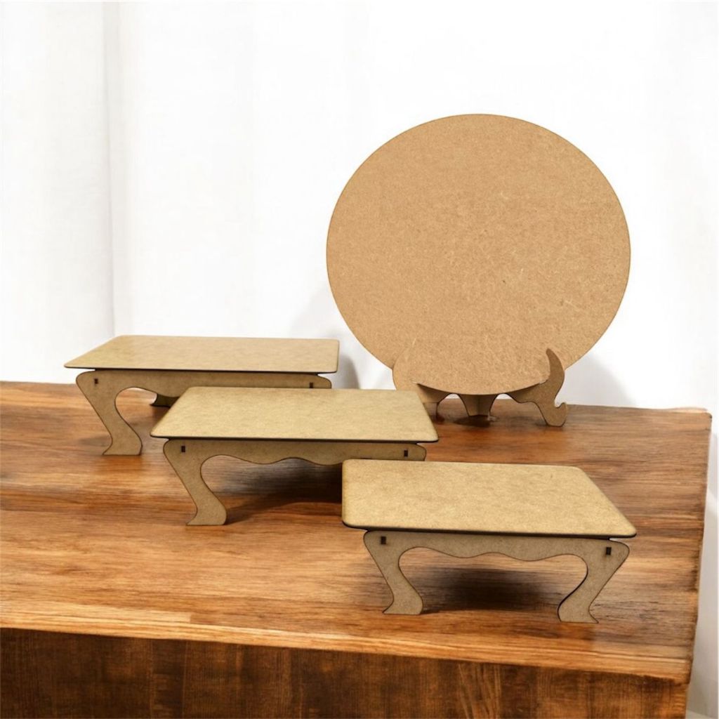 Mini Painel de Festa Decoração Para Mesas Mini Kit Pegue e Monte 50x50cm e Trio de Bandeja Provençal