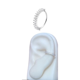Piercing conch torção Cravejado com pedra de zircônia  Prata 925 COD:30P