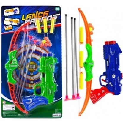 Kit Arco E Flecha Com Pistola 6 Balas e 3 Dardos - Brinquedo Arqueiro infantil e Pistola De Dardo