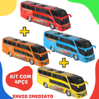 Kit 4 Ônibus De Brinquedo Mini Buzão infantil Várias Cores Solapa Bs Toys em Oferta na Shopee