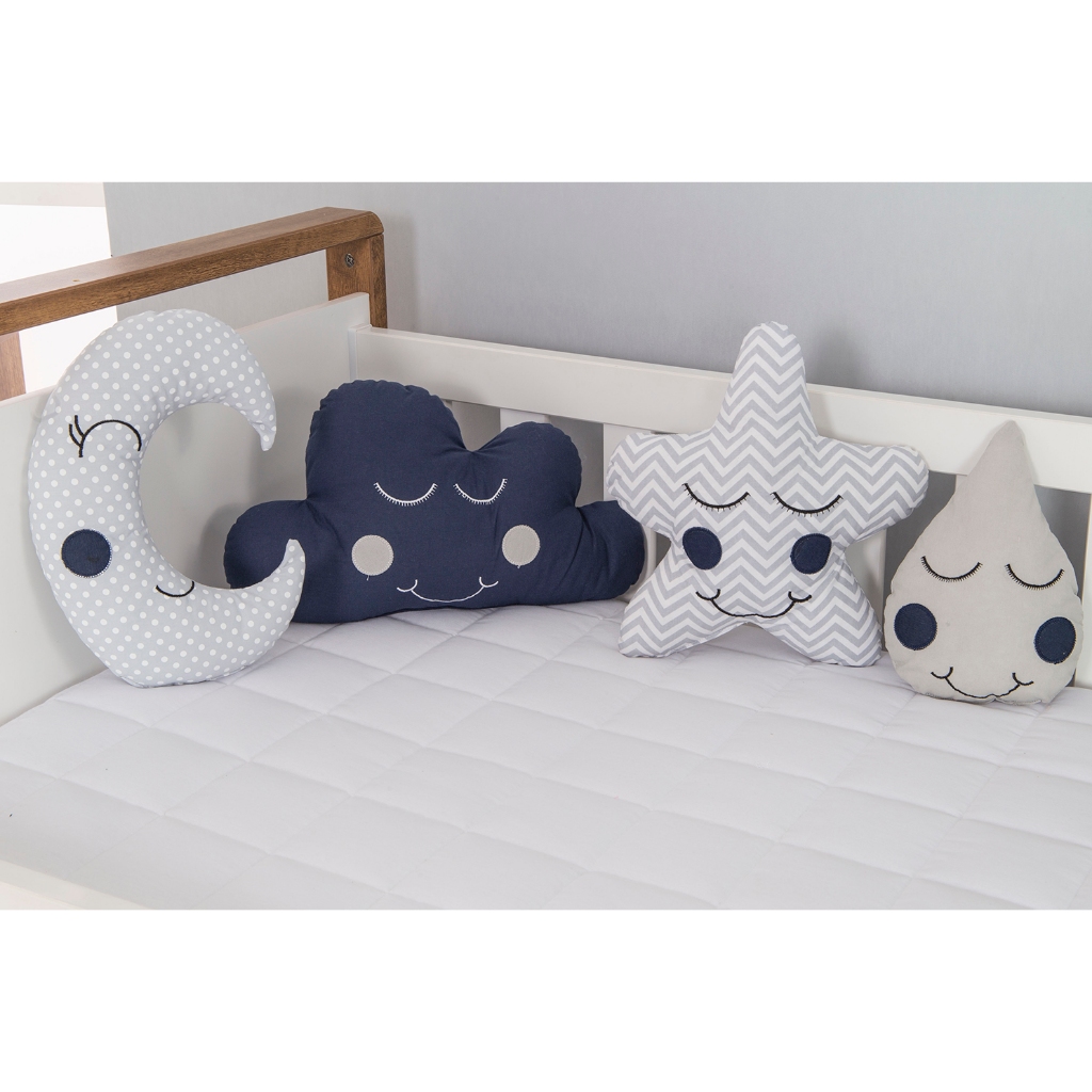 Kit 4 Almofadas Chuva de Amor Nuvem Decoração para Quarto de Bebê