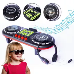 DJ Mixer Infantil Com Fone Brinquedo Mesa Controladora Simulador Luz e Som