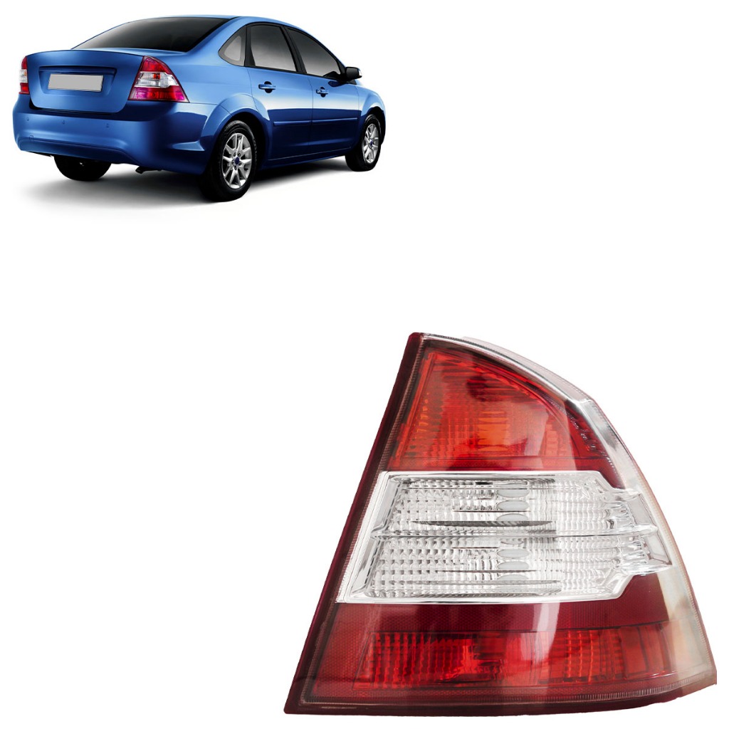 Lanterna Traseira Focus Sedan 2009 2010 2011 2012 2013 Bicolor Modelo Esportivo Lente Acrilico