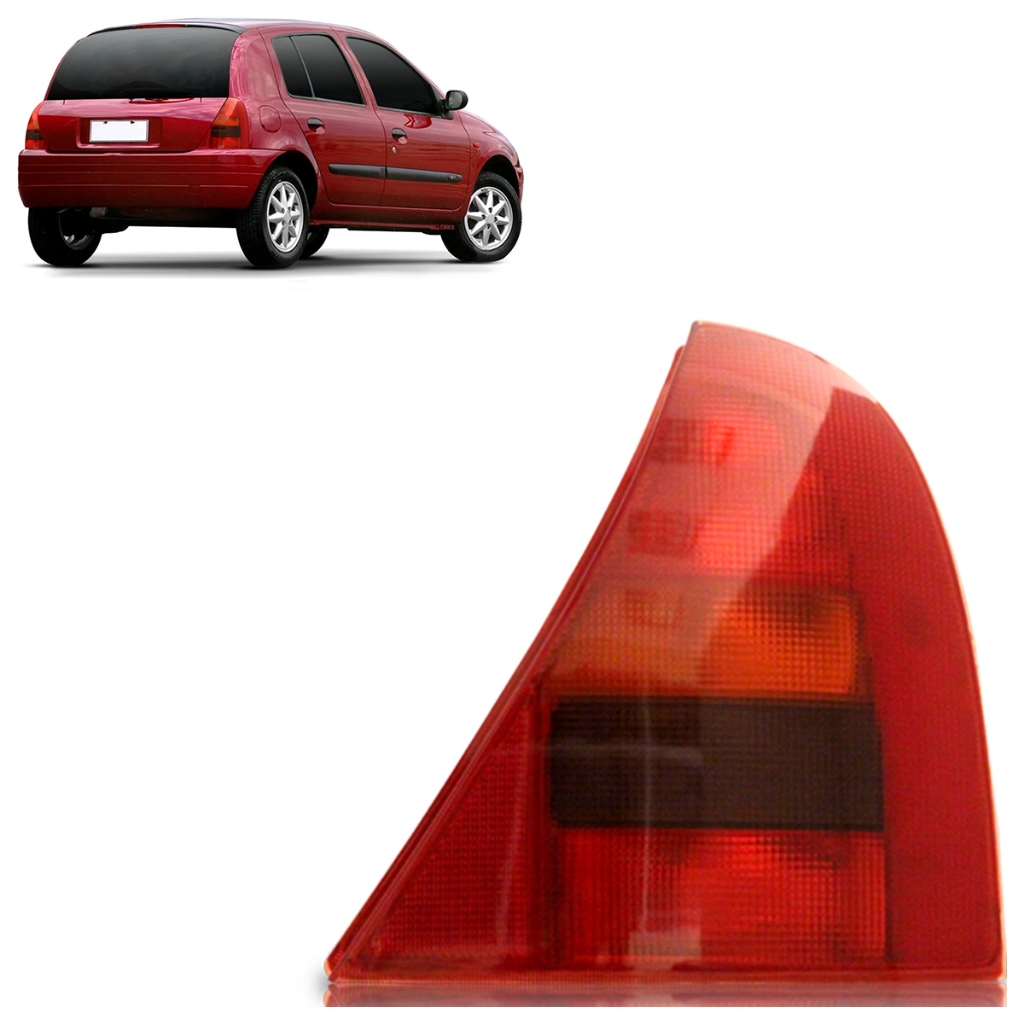 Lanterna Traseira Clio Hatch 1998 1999 2000 2001 2002 Tricolor Lente Estriada Acrilico em Oferta na Shopee