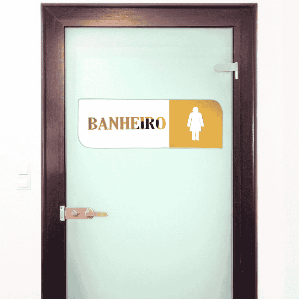 Placa Sinalização Banheiro WC Identificação Feminino