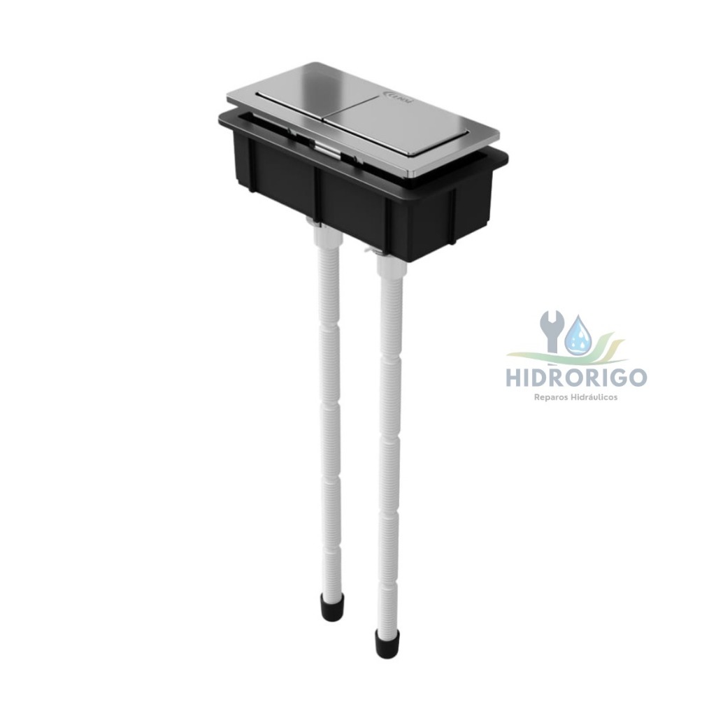Botão Acionador Retangular Cromado Para Caixa Acoplada Lift Liss Stillo Vougan Gali Docol - Censi