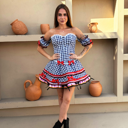 Vestido de Festa Junina Adulto em Oferta Shopee 2025
