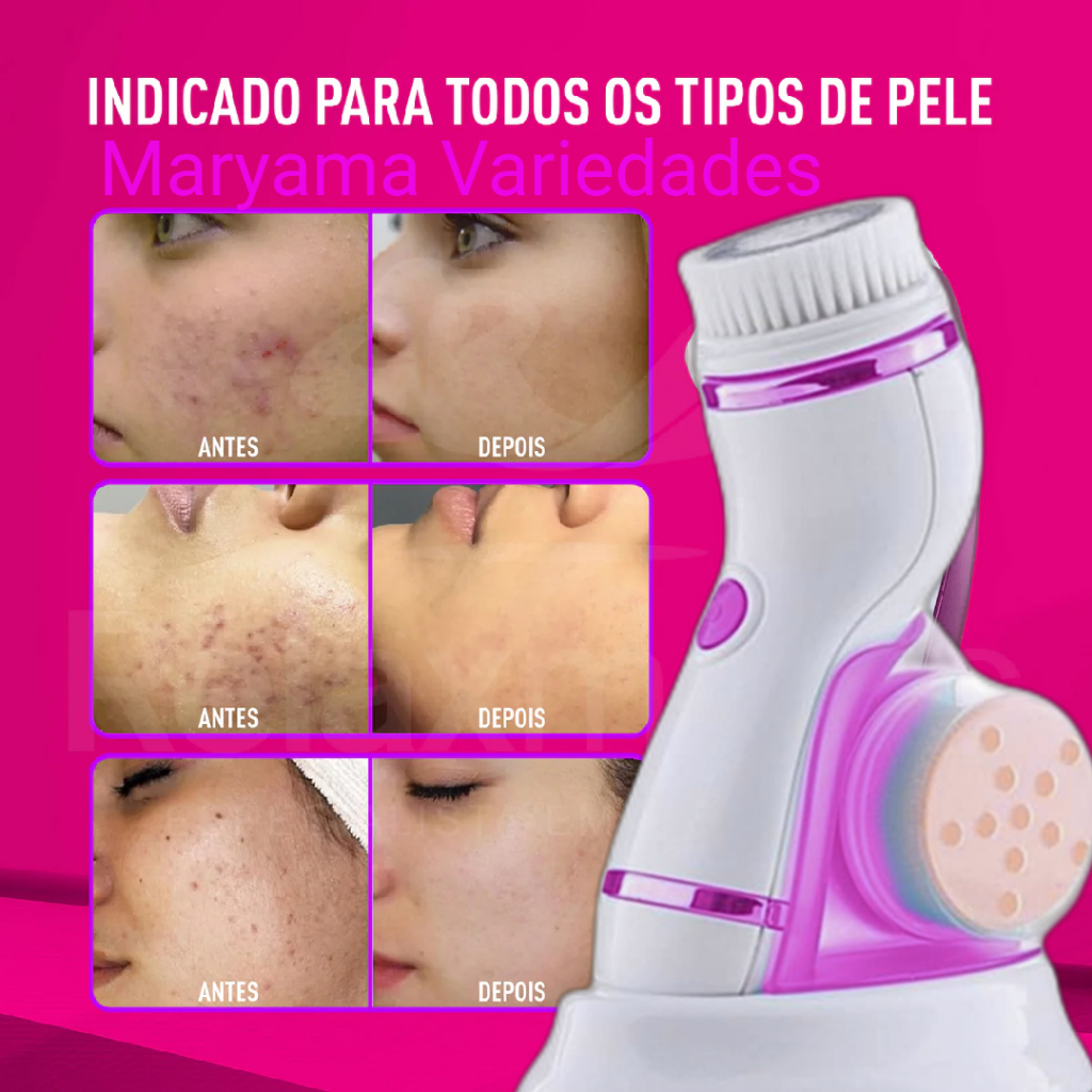 Escova de Limpeza Facial Massageadora Eletrica 4 em 1 Altomex AK-2701