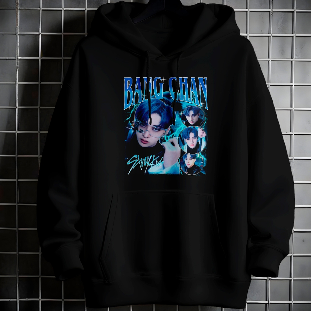 Moletom Canguru Unissex Grapich Bang Chan Stray Kids Blusa Frio Com bolso Capuz Casaco Algodão 302